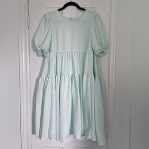 COS puff sleeves tiered dress